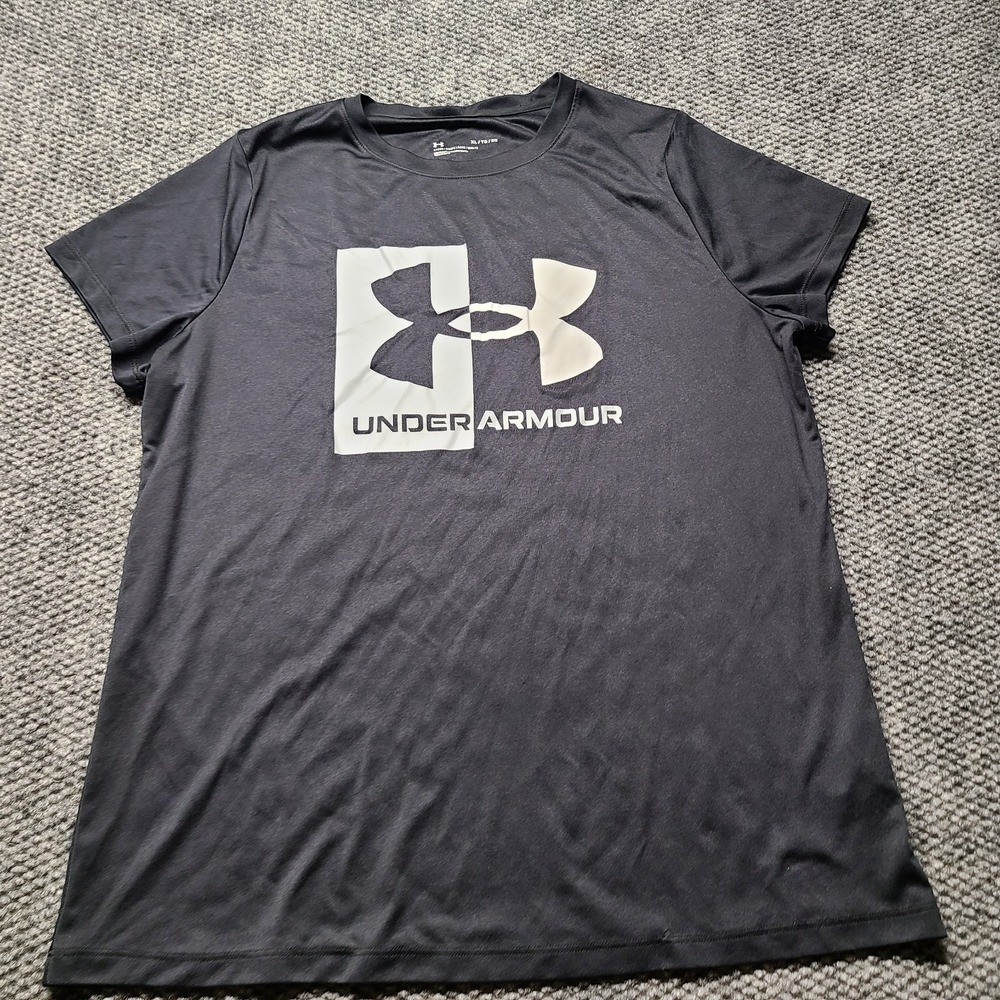 Under Armour T Shirt Mens XL Black Moisture Wicking Loose Fit Athleisure Gym